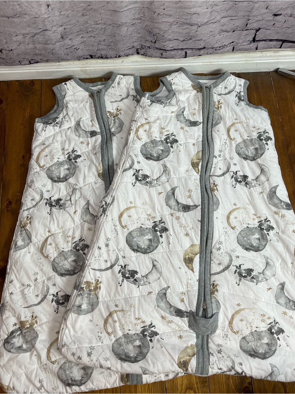 Burt’s bees baby beekeeper sleep sack size large over the moon print